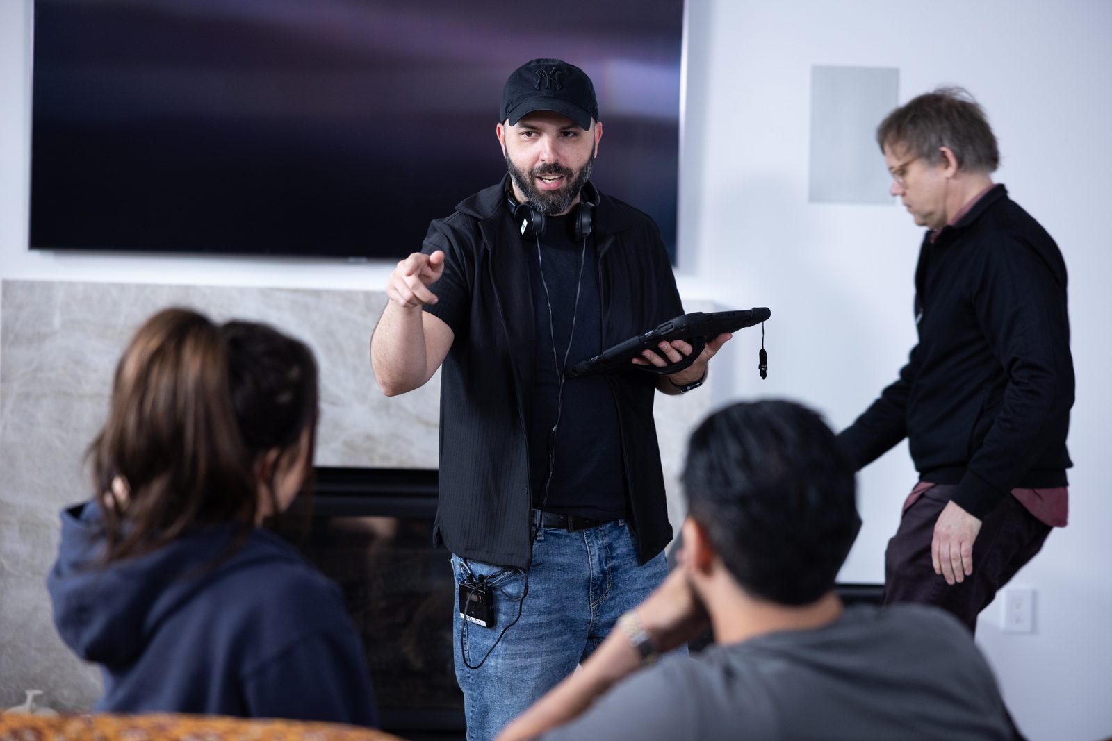 Enrico Natale on set